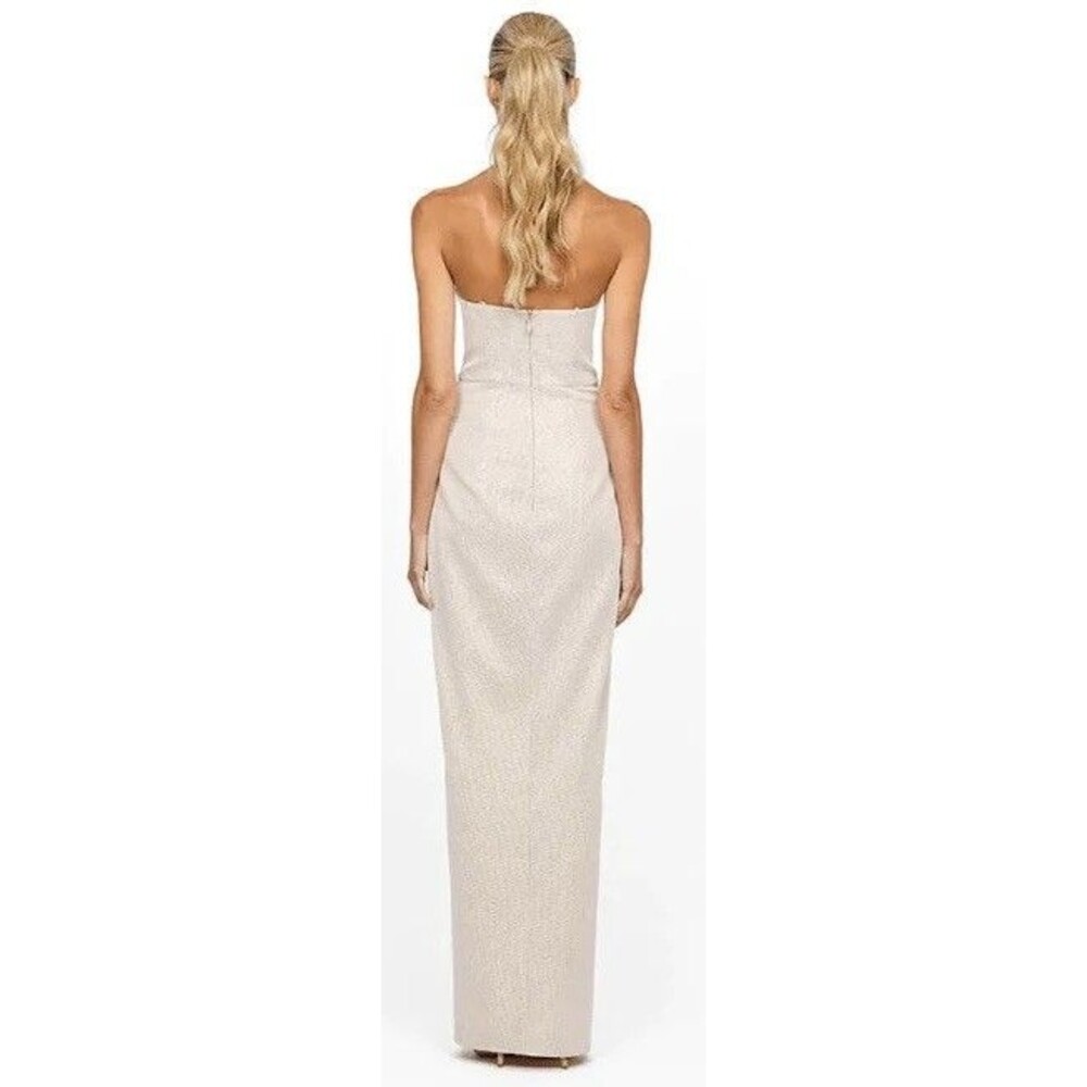 NWT Black by Bariano Allegra Strapless Scoop Neck Maxi Dress Blush Size 6 US